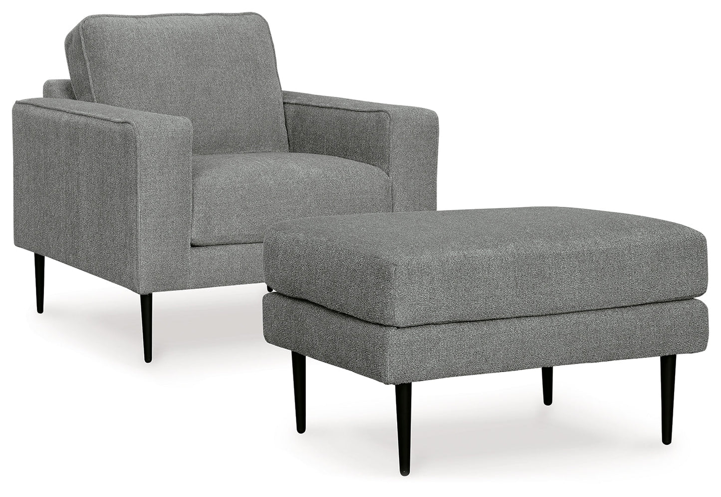 Hazela Charcoal Chair and Ottoman