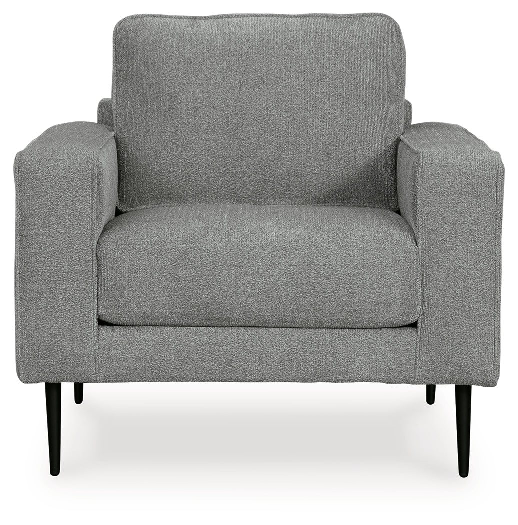 Hazela Charcoal Chair and Ottoman