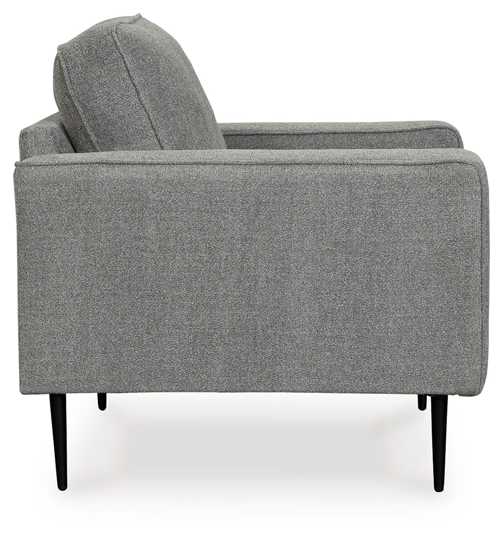 Hazela Charcoal Chair and Ottoman