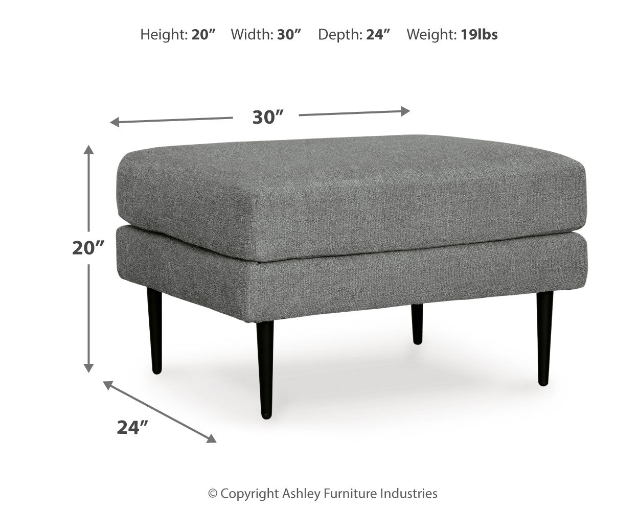 Hazela Charcoal Chair and Ottoman