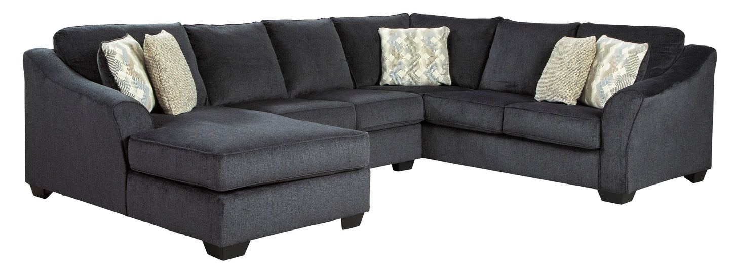 Eltmann Slate 3pc Sectional Sofa w/ LAF Chaise