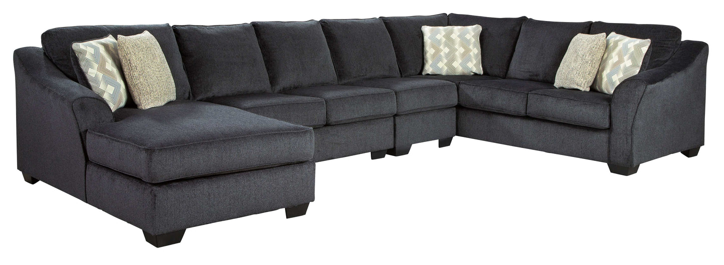 Eltmann Slate 4pc Sectional Sofa w/ LAF Chaise