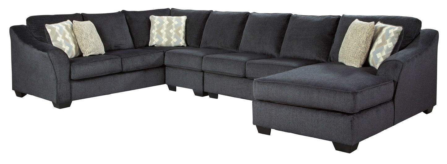 Eltmann Slate 4pc Sectional Sofa w/ RAF Chaise