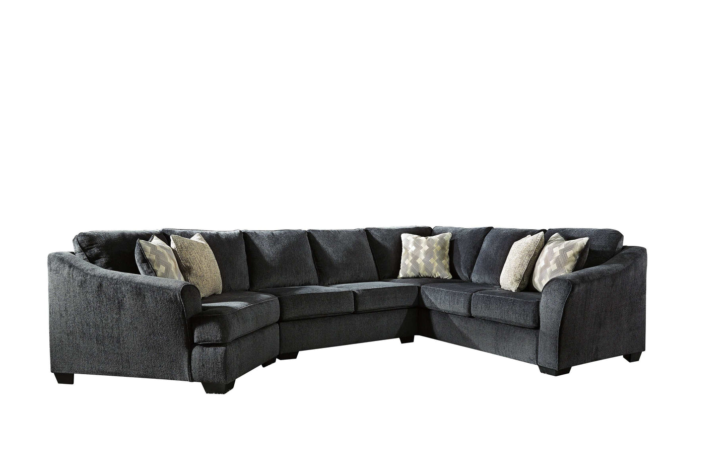 Eltmann Slate 3pc Sectional Sofa w/ LAF Cuddler