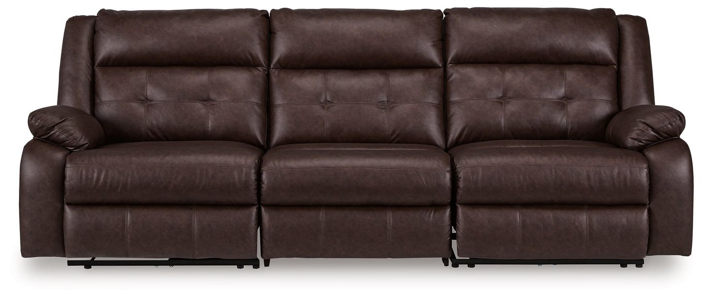 Punch Up Walnut 3-Piece Power Reclining Sectional Sofa