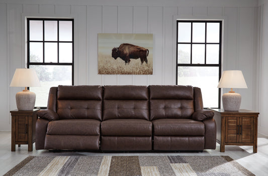 Punch Up Walnut 3-Piece Power Reclining Sectional Sofa