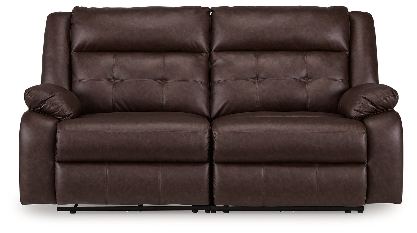 Punch Up Walnut 2-Piece Power Reclining Sectional Loveseat