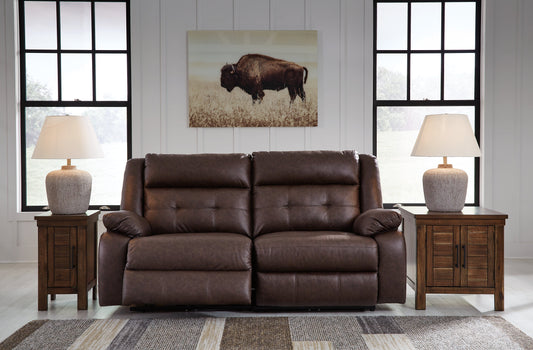 Punch Up Walnut 2-Piece Power Reclining Sectional Loveseat