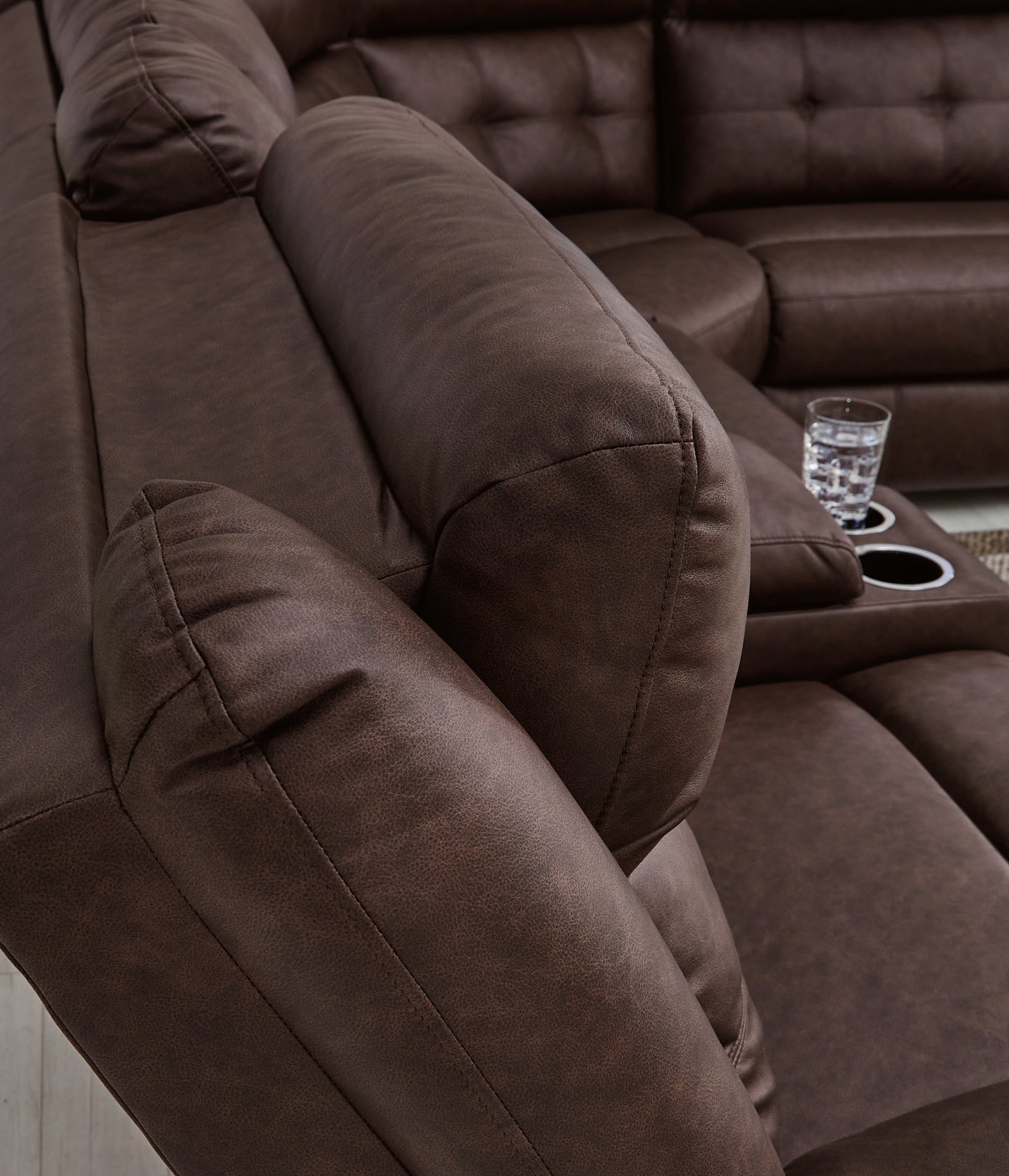 Punch Up Walnut 6-Piece Power Reclining Sectional