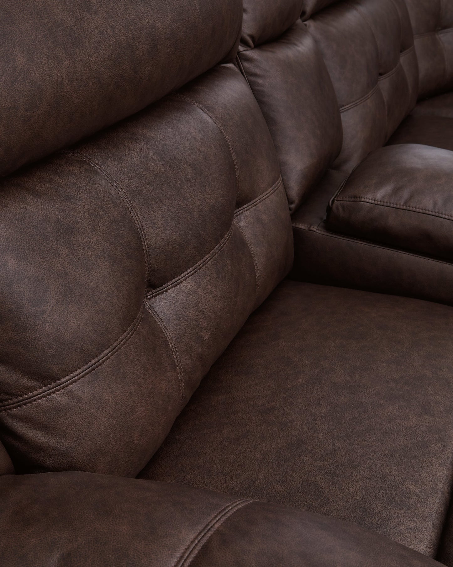 Punch Up Walnut 2-Piece Power Reclining Sectional Loveseat