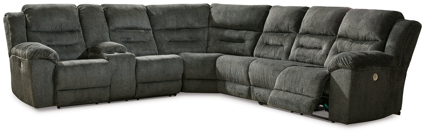 Nettington Smoke 4-Piece Power Reclining Sectional