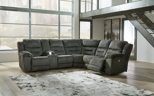 Nettington Smoke 3-Piece Power Reclining Sectional