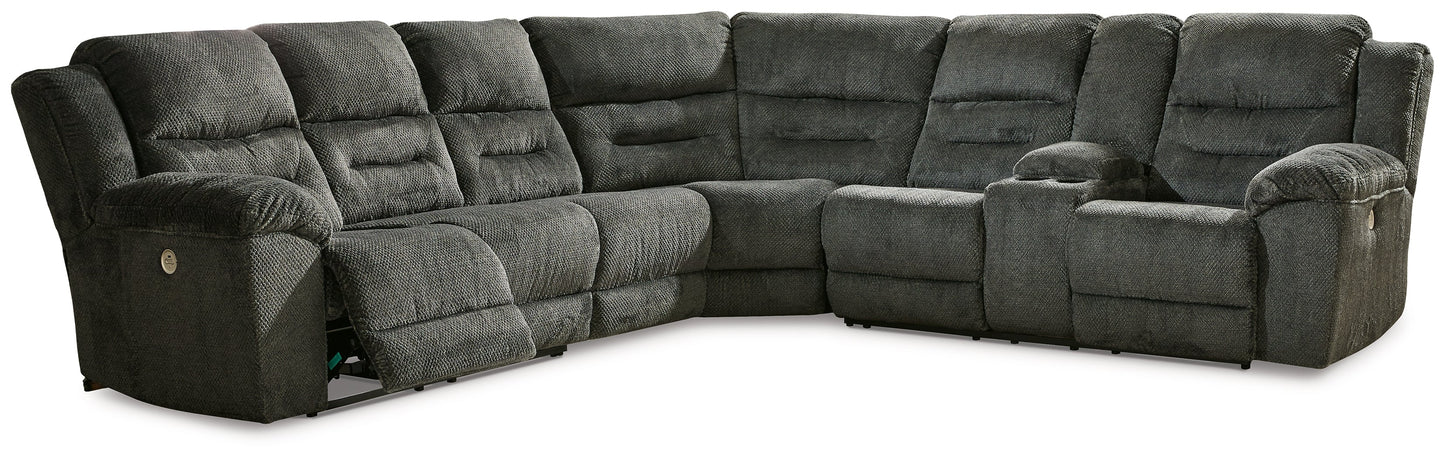 Nettington Smoke 4pc Power Reclining Sectional