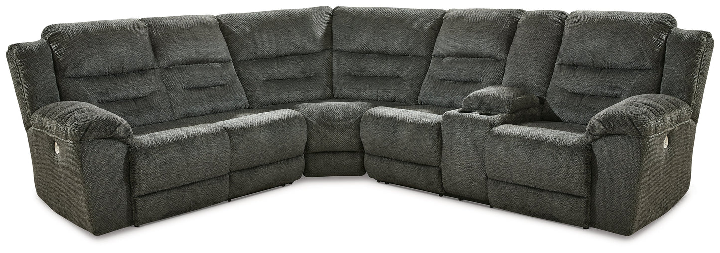 Nettington Smoke 3pc Power Reclining Sectional