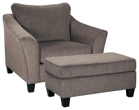 Nemoli Gray Chair and Ottoman