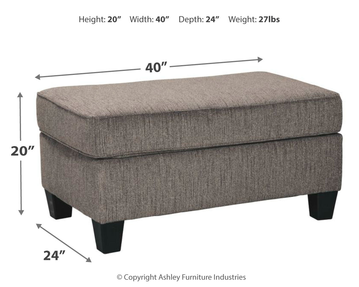 Nemoli Gray Loveseat, Chair, and Ottoman