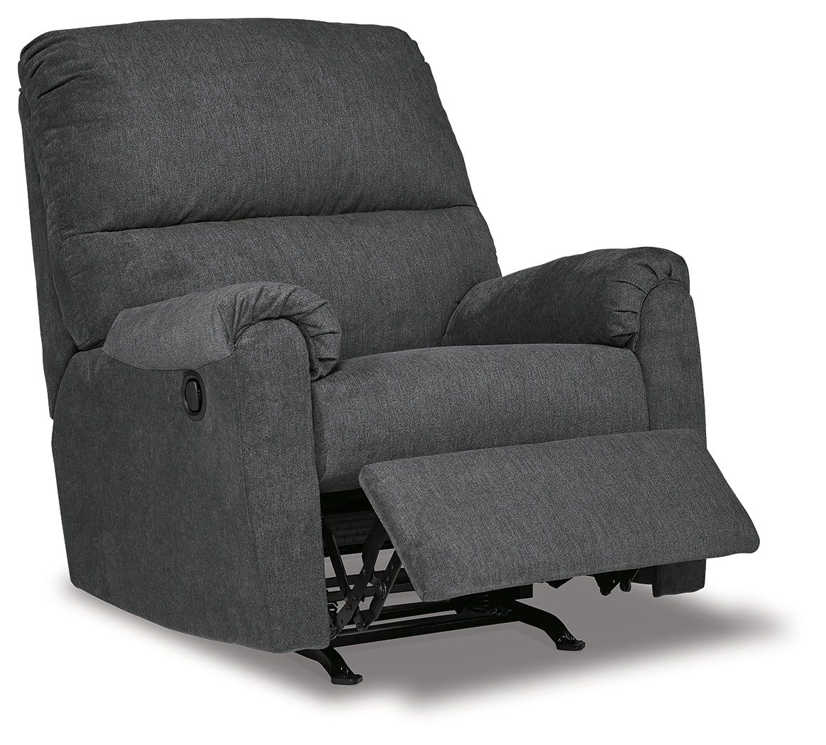 Miravel Gunmetal Sofa, Loveseat and Recliner