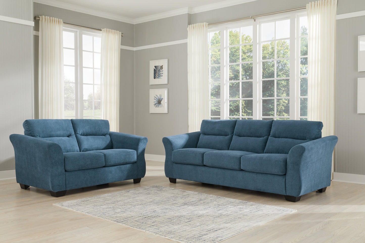 Miravel Indigo Sofa and Loveseat