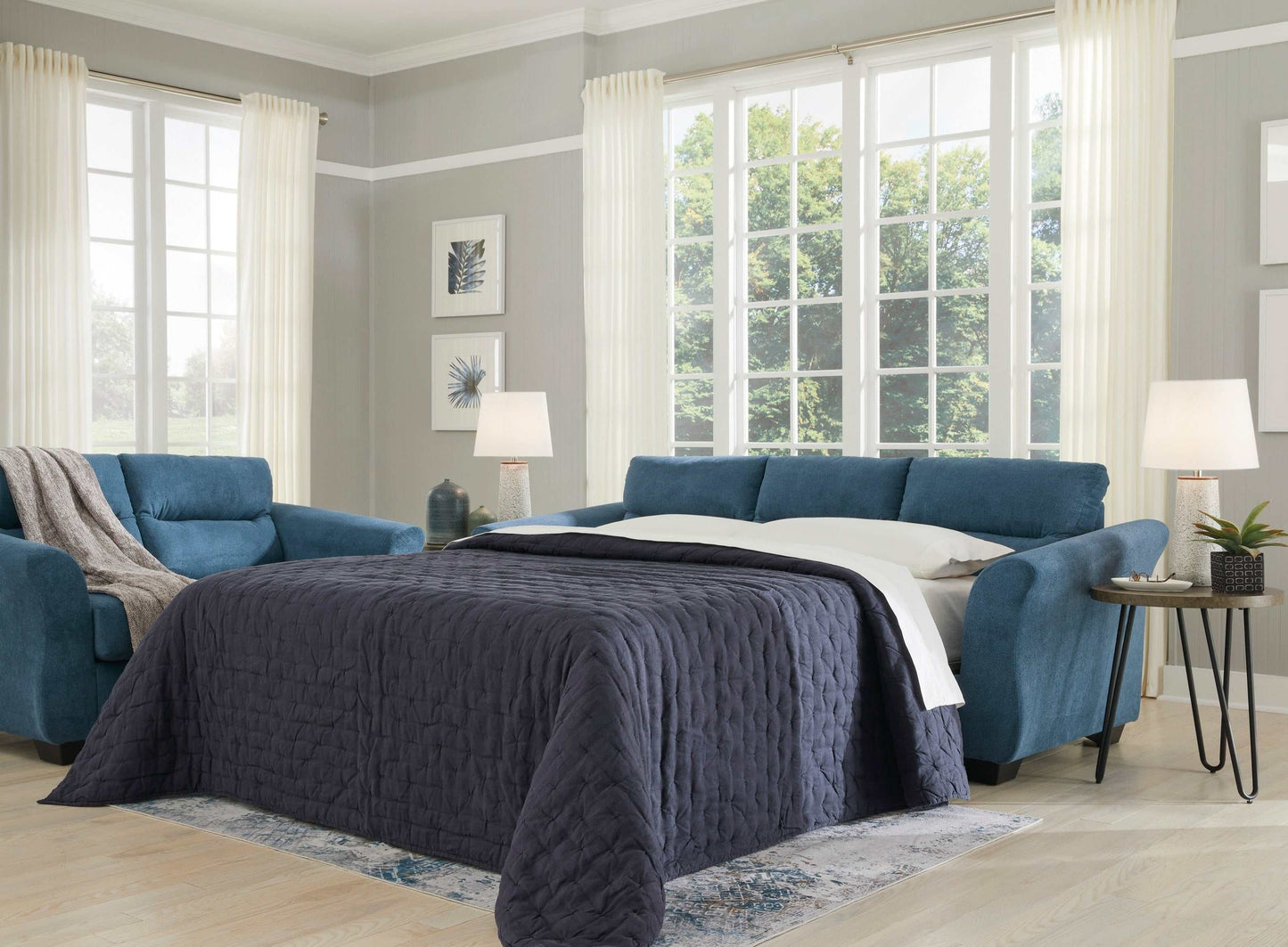 Miravel Indigo Queen Sofa Sleeper