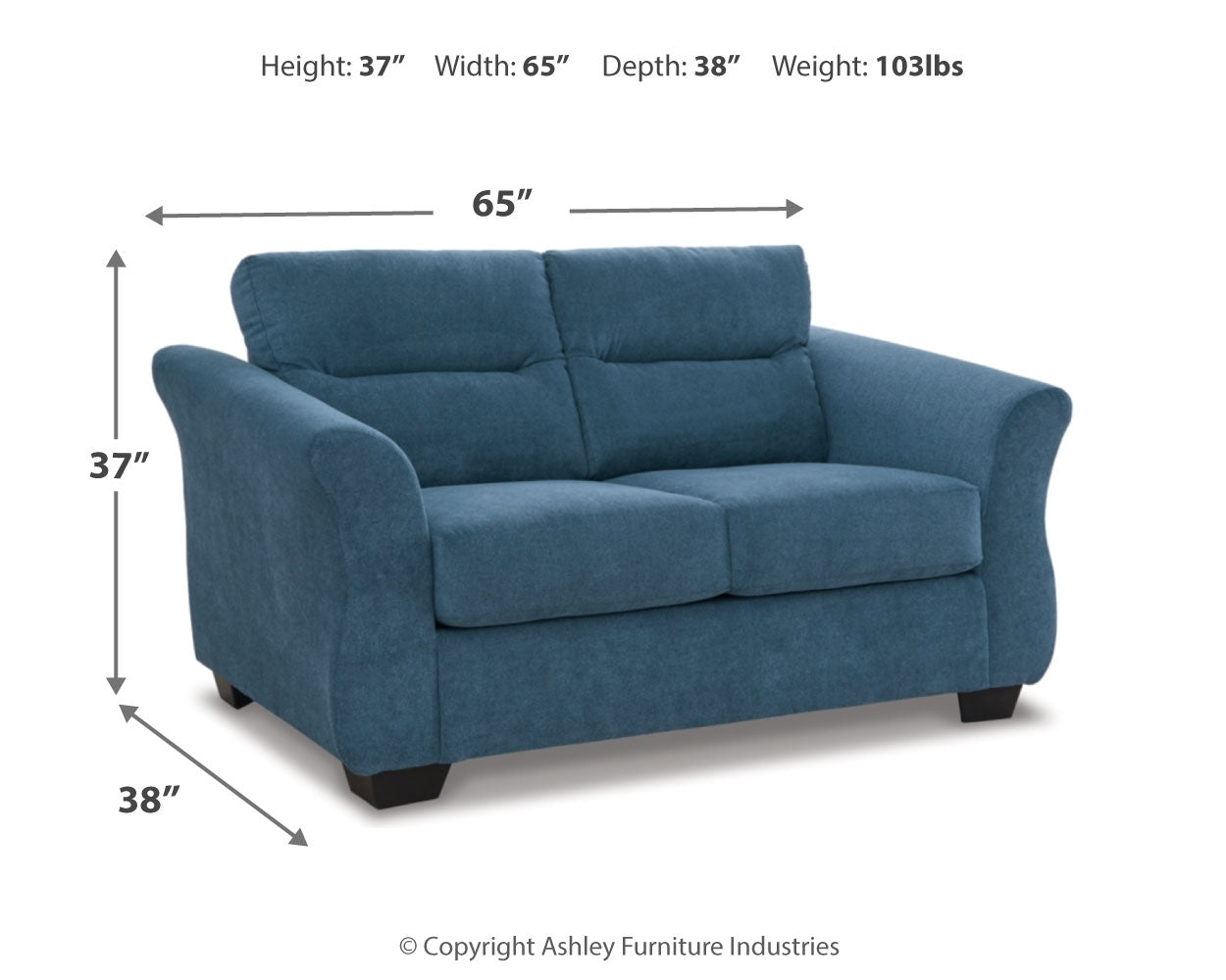 Miravel Indigo Sofa and Loveseat