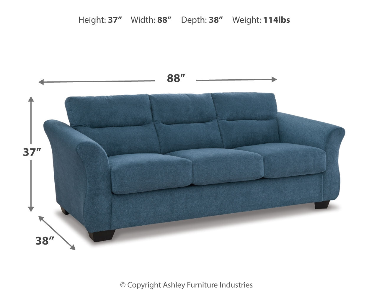 Miravel Indigo Sofa and Loveseat