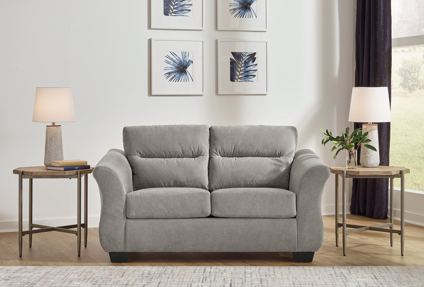 Miravel Gray Sofa and Loveseat