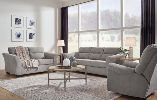 Miravel Gray Sofa, Loveseat and Recliner