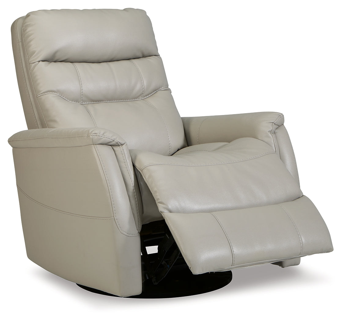 Riptyme Dove Gray Swivel Glider Recliner