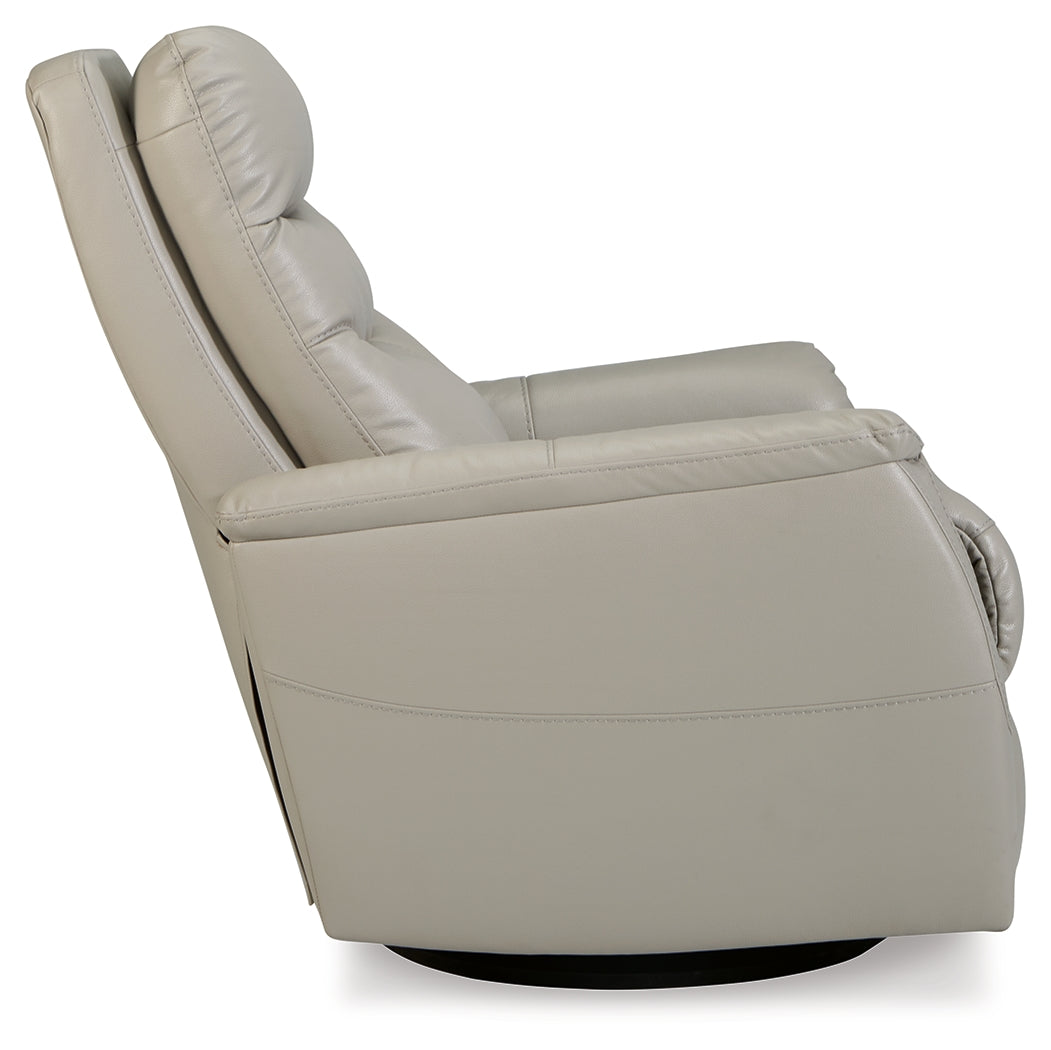 Riptyme Dove Gray Swivel Glider Recliner