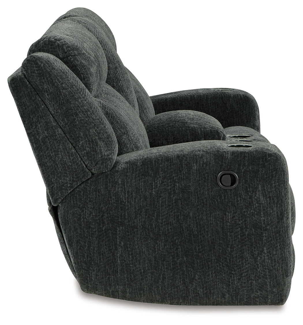 Martinglenn Ebony Reclining Sofa, Loveseat and Recliner