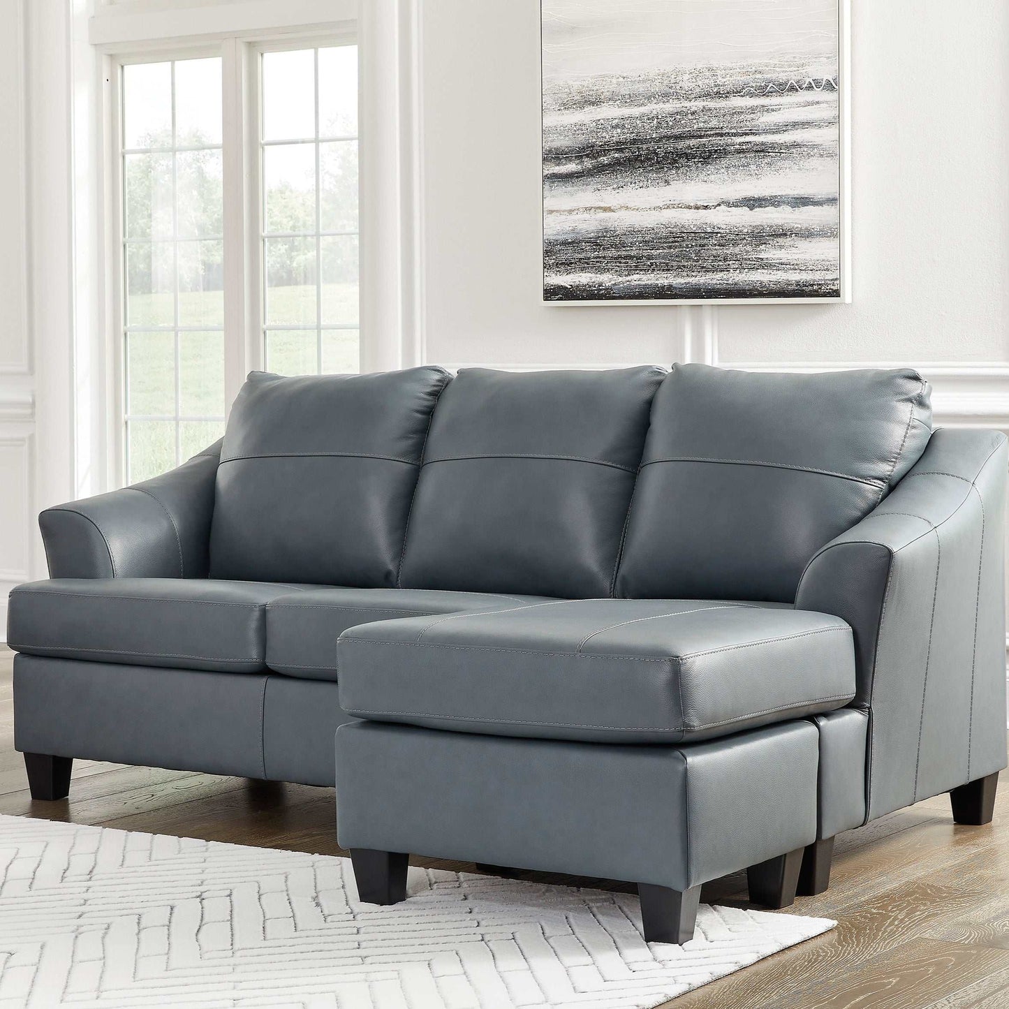 Genoa Leather L Shape RAF Chaise Sofa