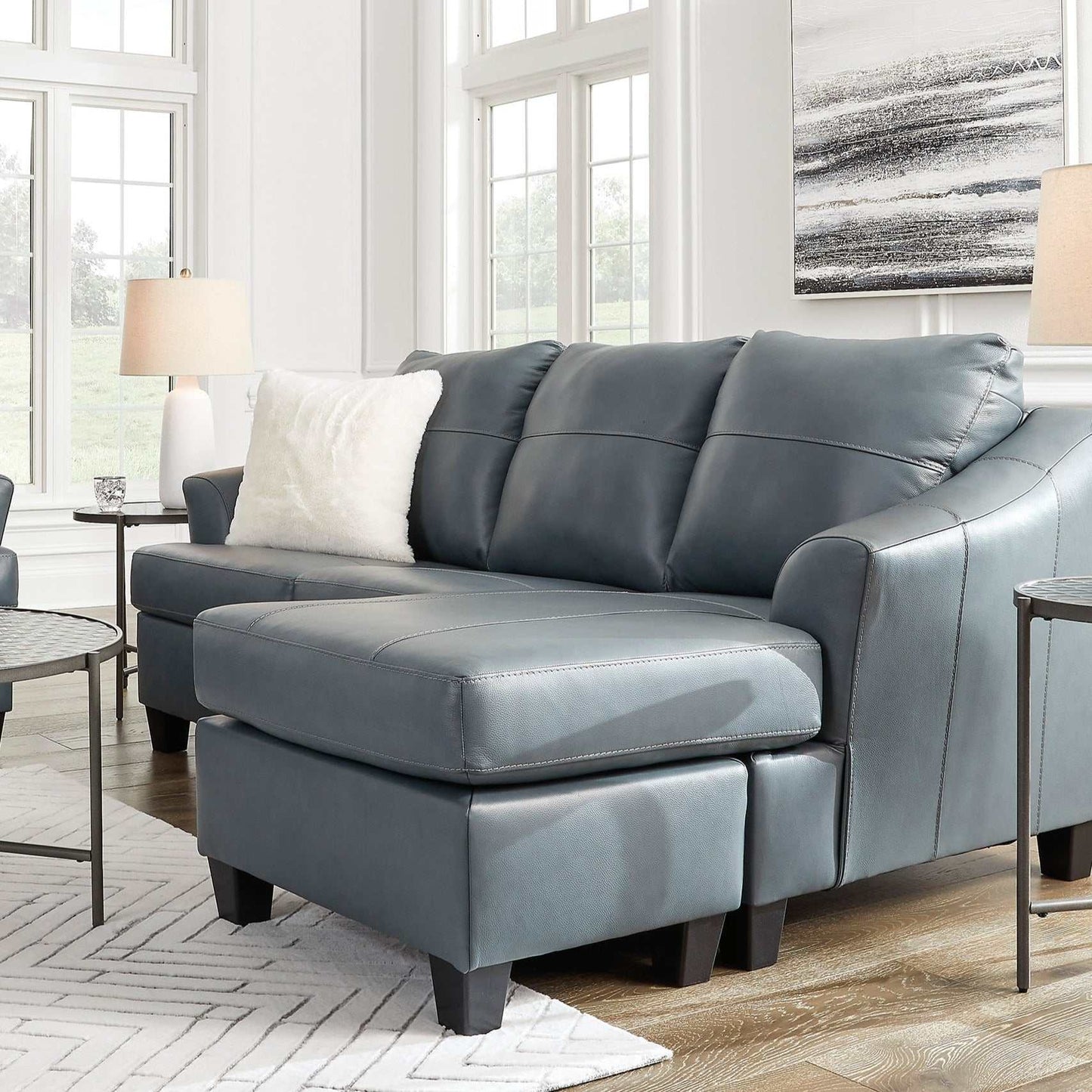 Genoa Leather L Shape RAF Chaise Sofa