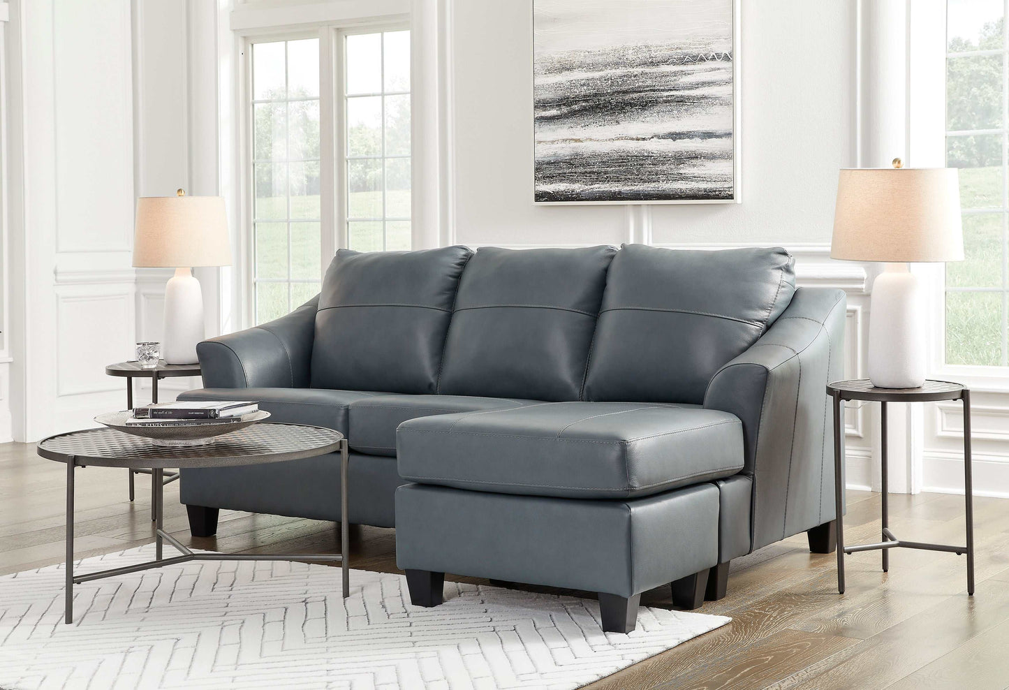 Genoa Leather L Shape RAF Chaise Sofa