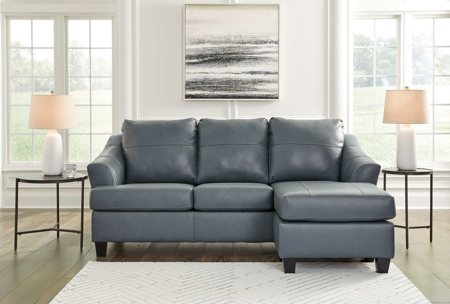 Genoa Leather L Shape RAF Chaise Sofa