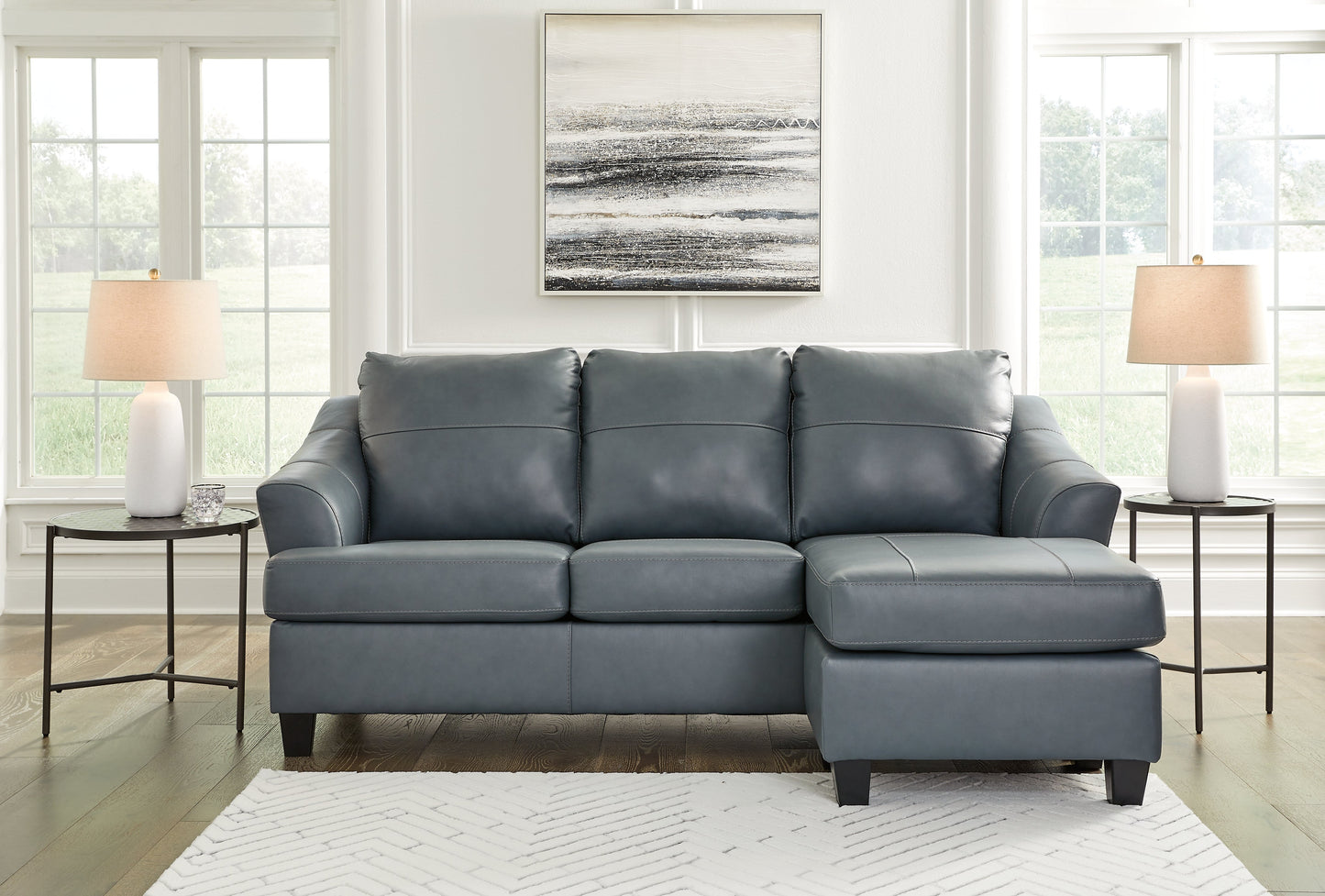 Genoa Steel Chaise Sofa and Oversized Chair