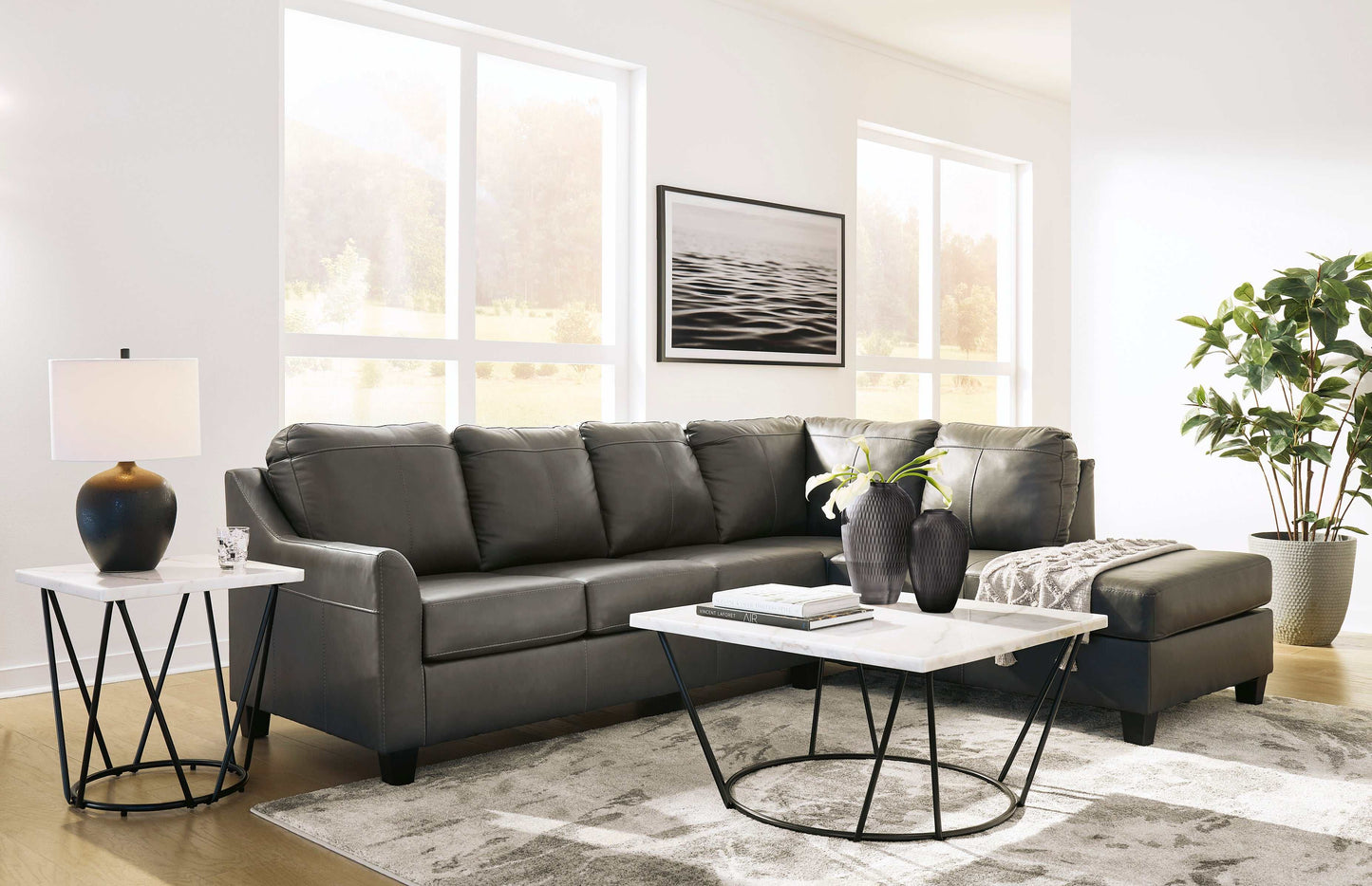 Valderno Fog 2pc Sectional Sofa w/ Chaise