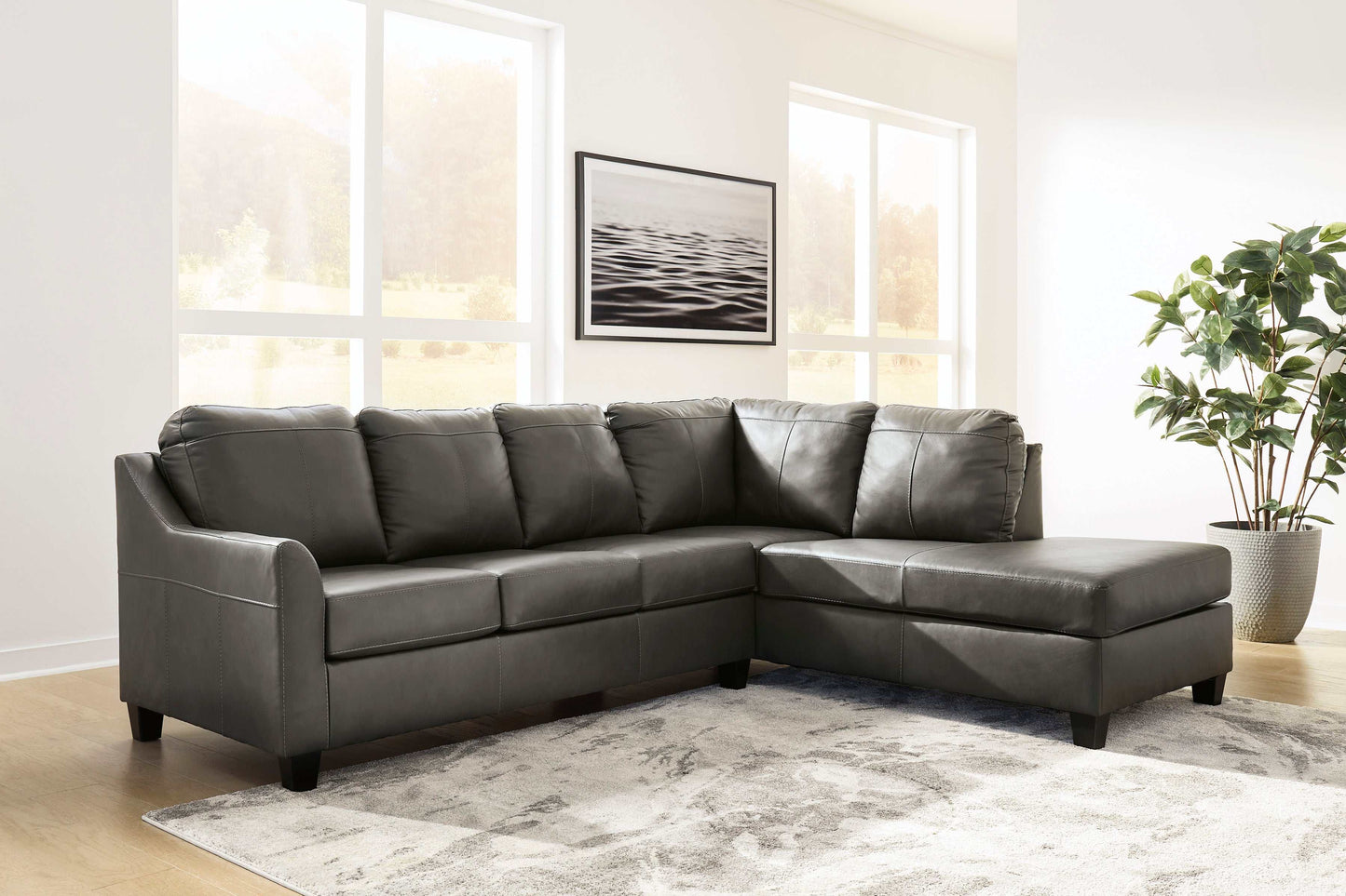 Valderno Fog 2pc Sectional Sofa w/ Chaise