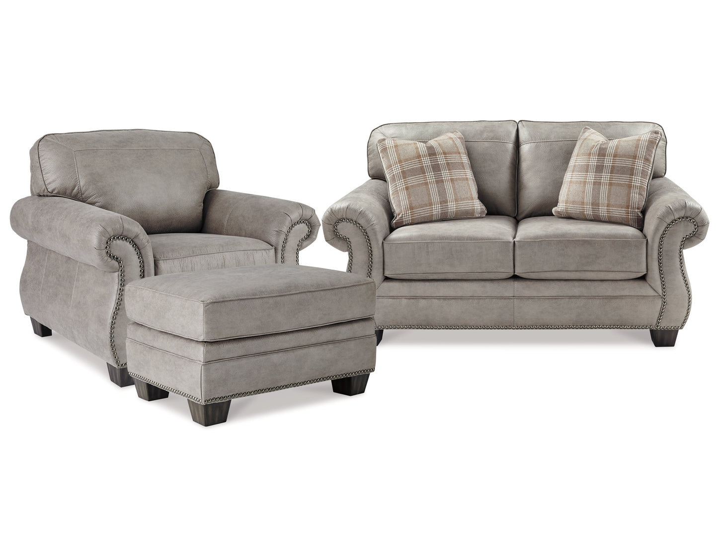 Olsberg Steel Loveseat, Chair, and Ottoman