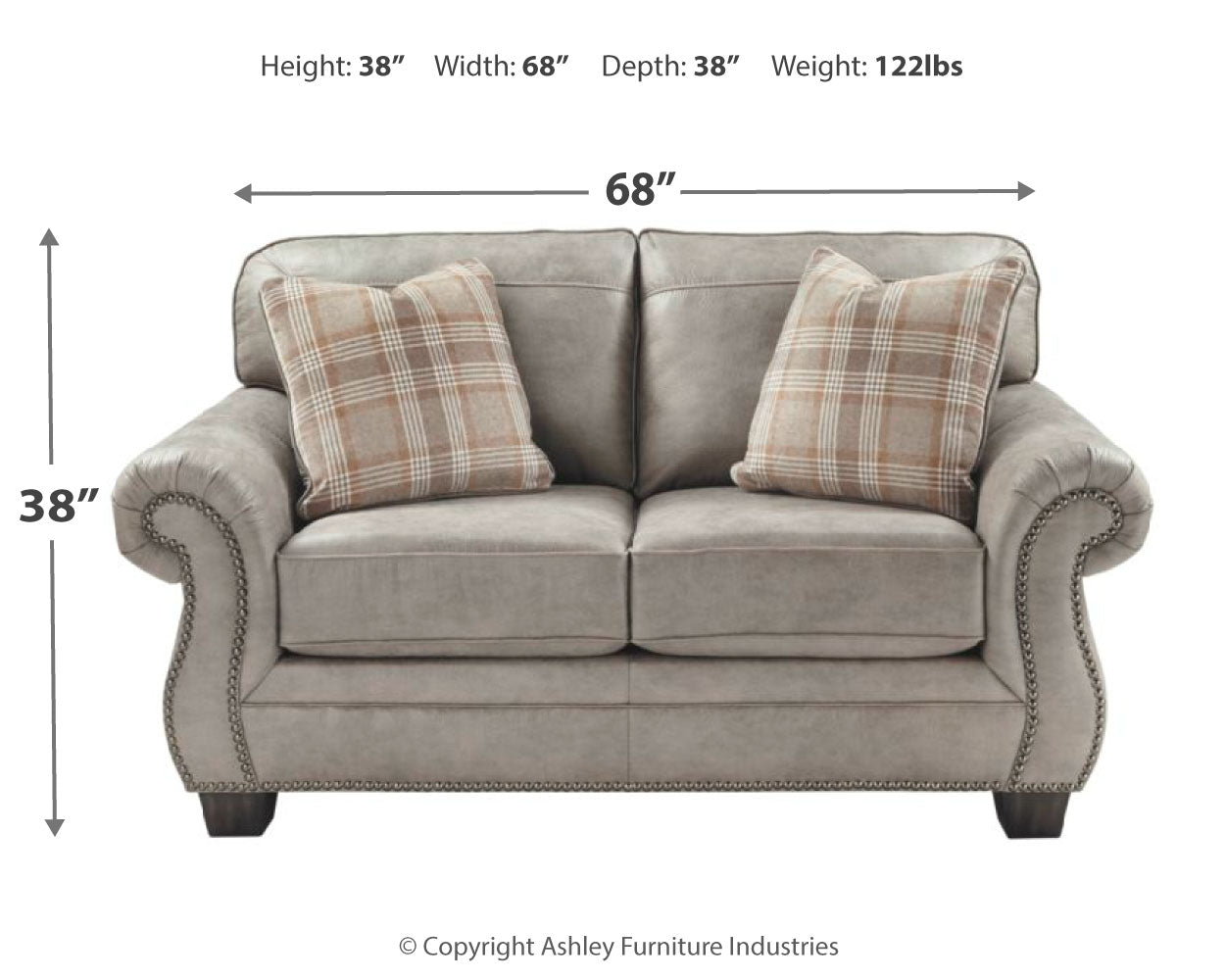 Olsberg Steel Loveseat, Chair, and Ottoman