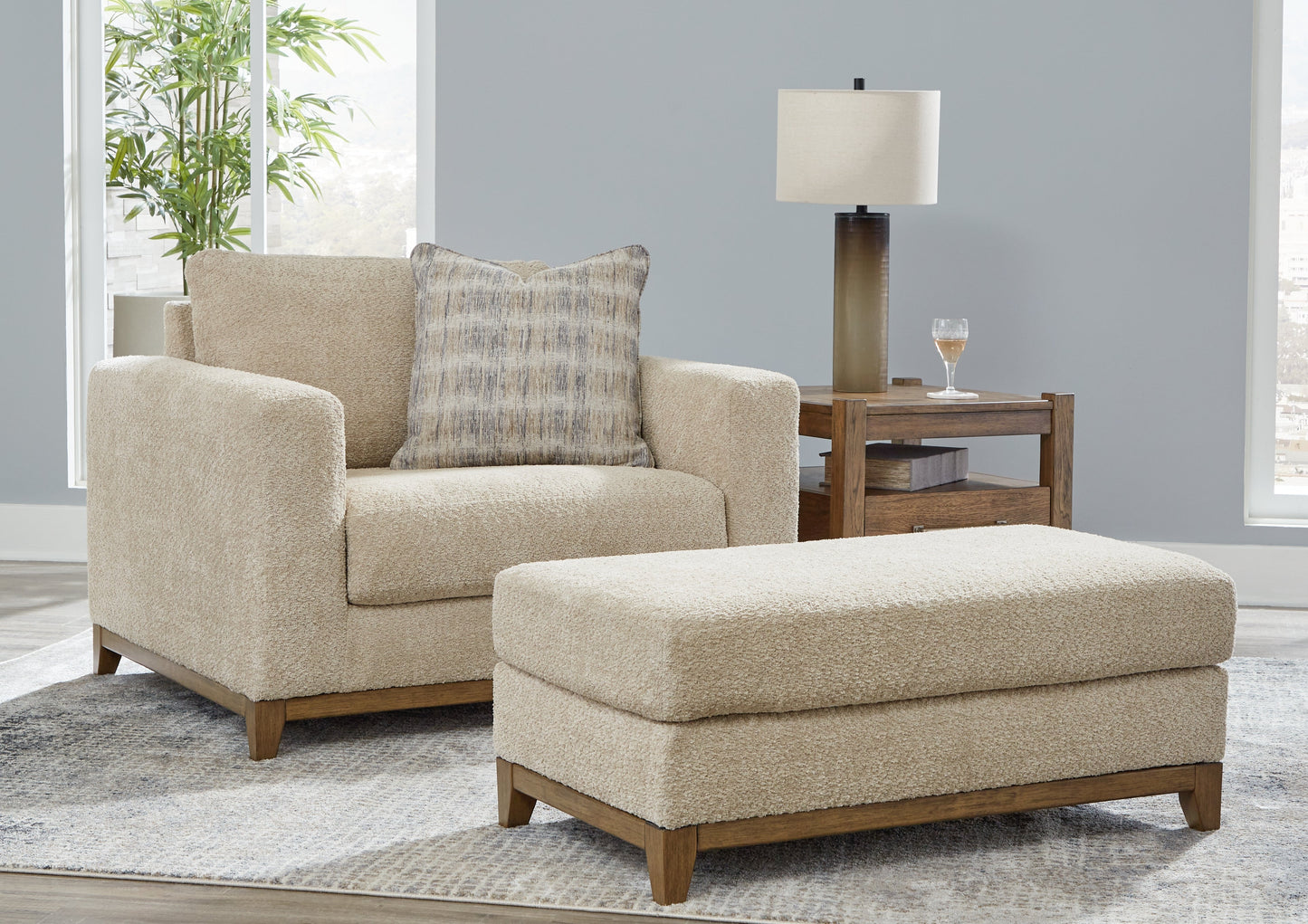 Parklynn Desert Oversized Chair and Ottoman