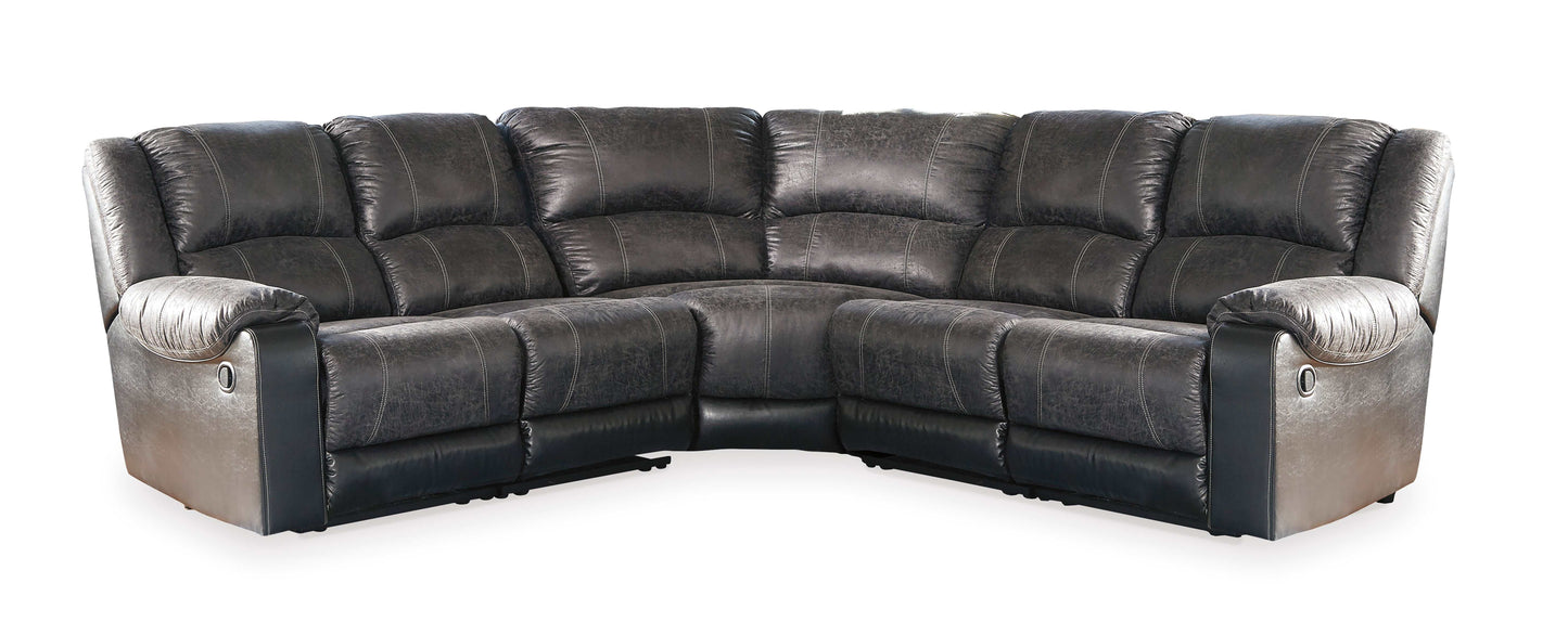 Nantahala Slate 5pc Manual Reclining Sectional