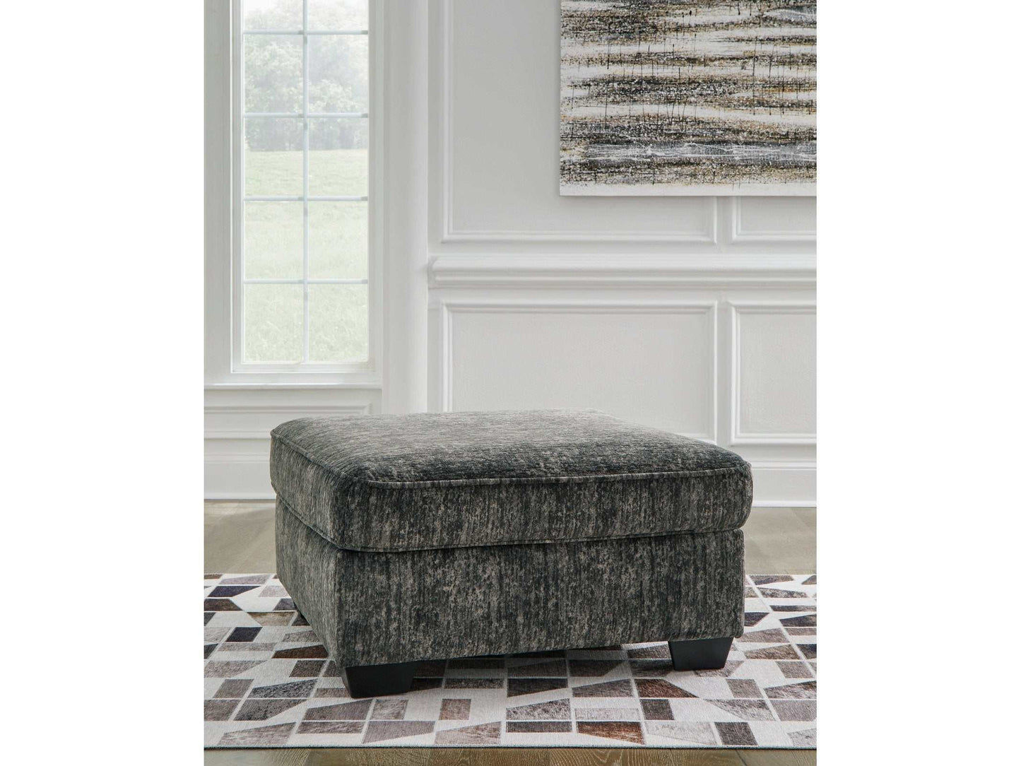 Lonoke Gunmetal Oversized Accent Ottoman
