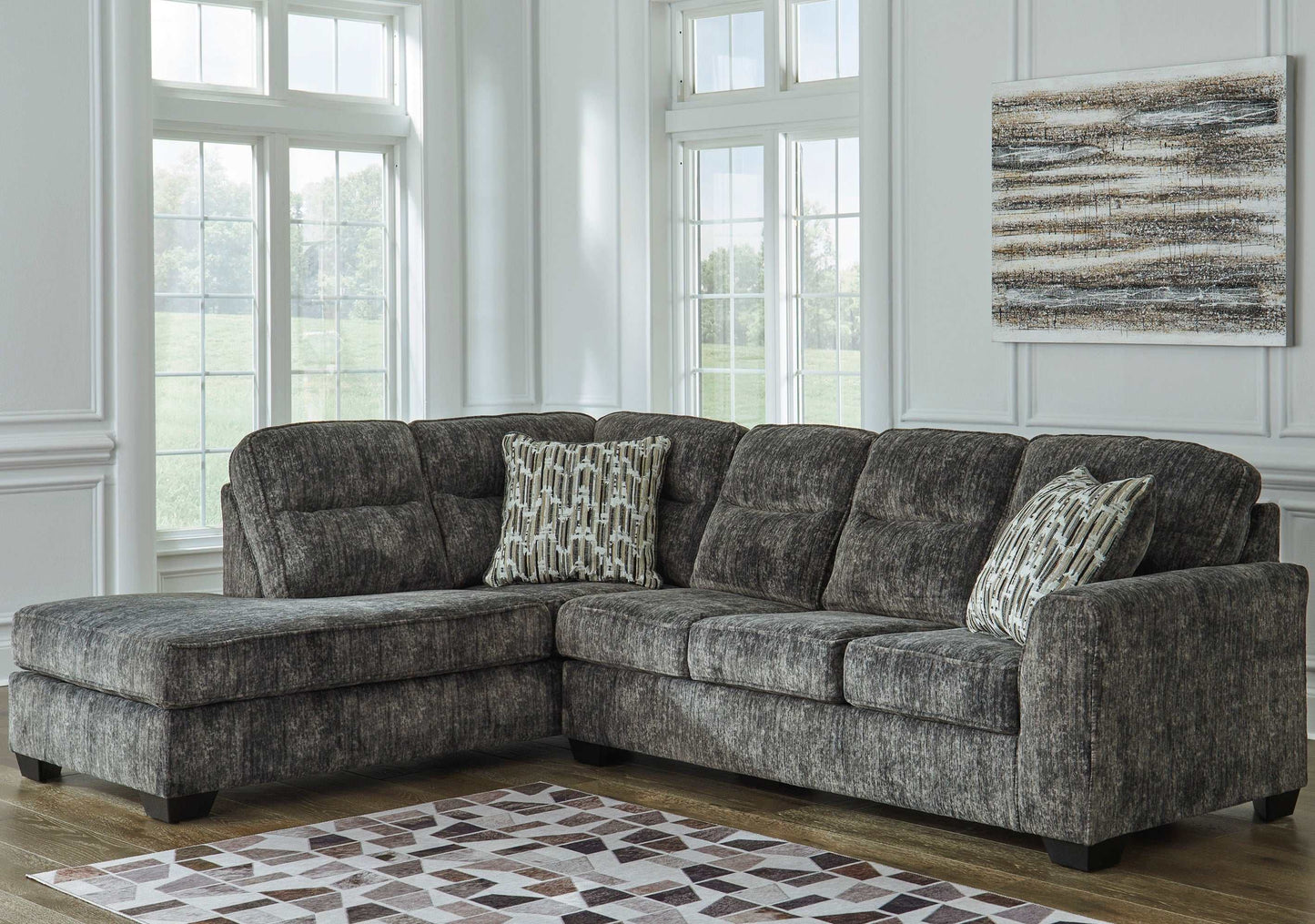 Lonoke Gunmetal 2pc LAF Chaise Sectional