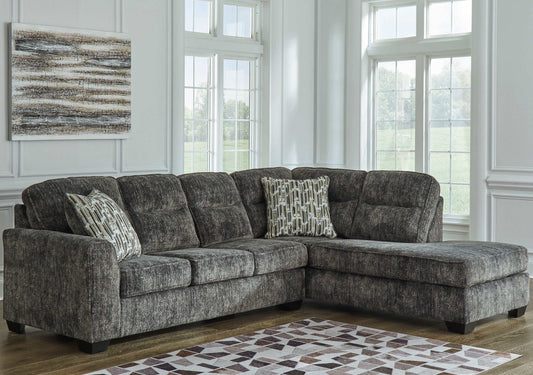 Lonoke Gunmetal 2pc RAF Chaise Sectional