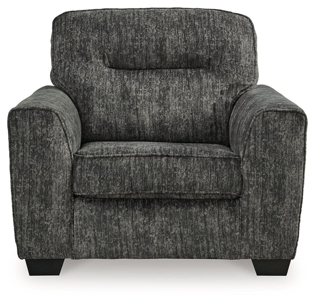 Lonoke Gunmetal Sofa, Loveseat, Oversized Chair and Ottoman