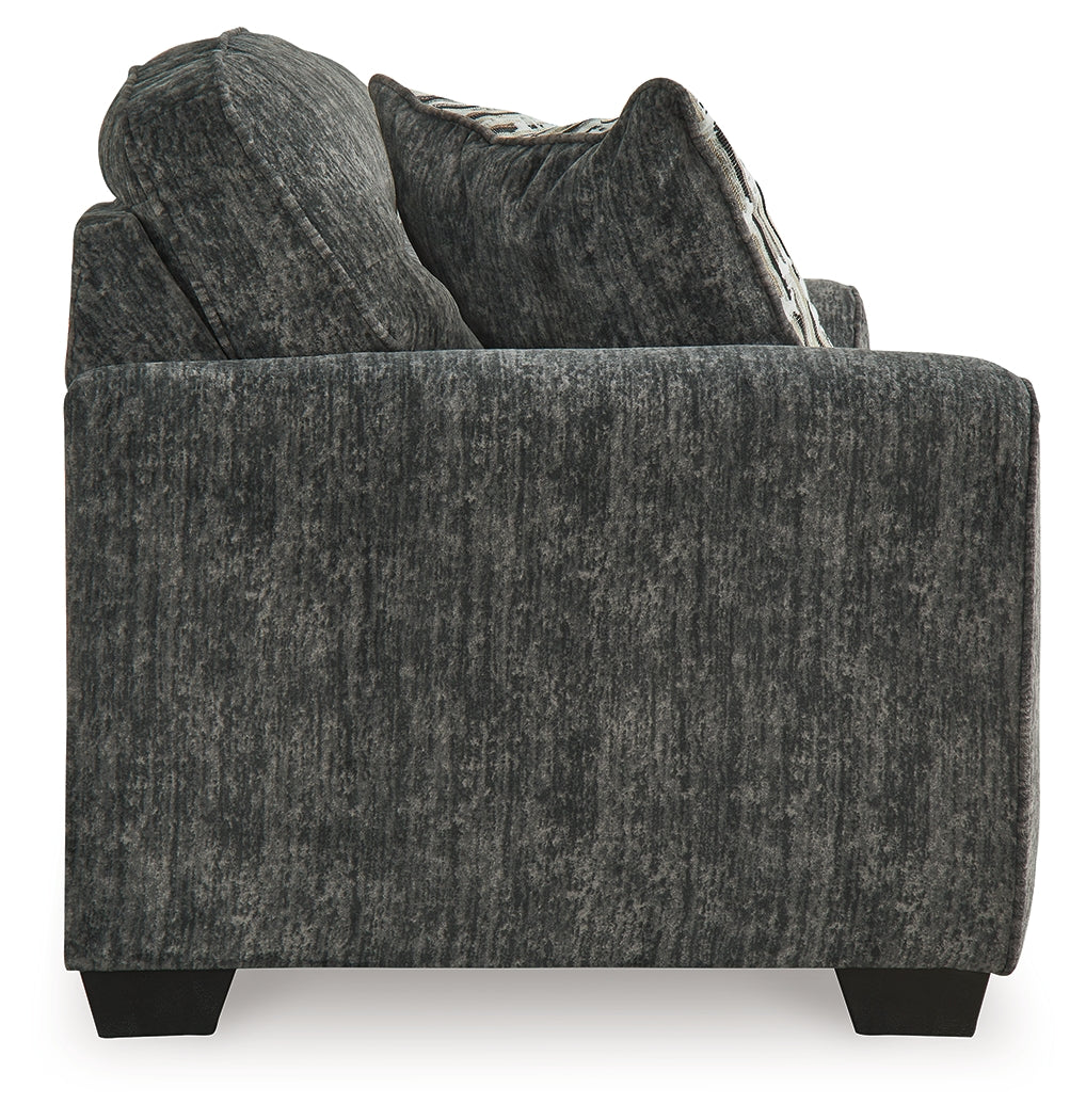 Lonoke Gunmetal Sofa, Loveseat, Oversized Chair and Ottoman