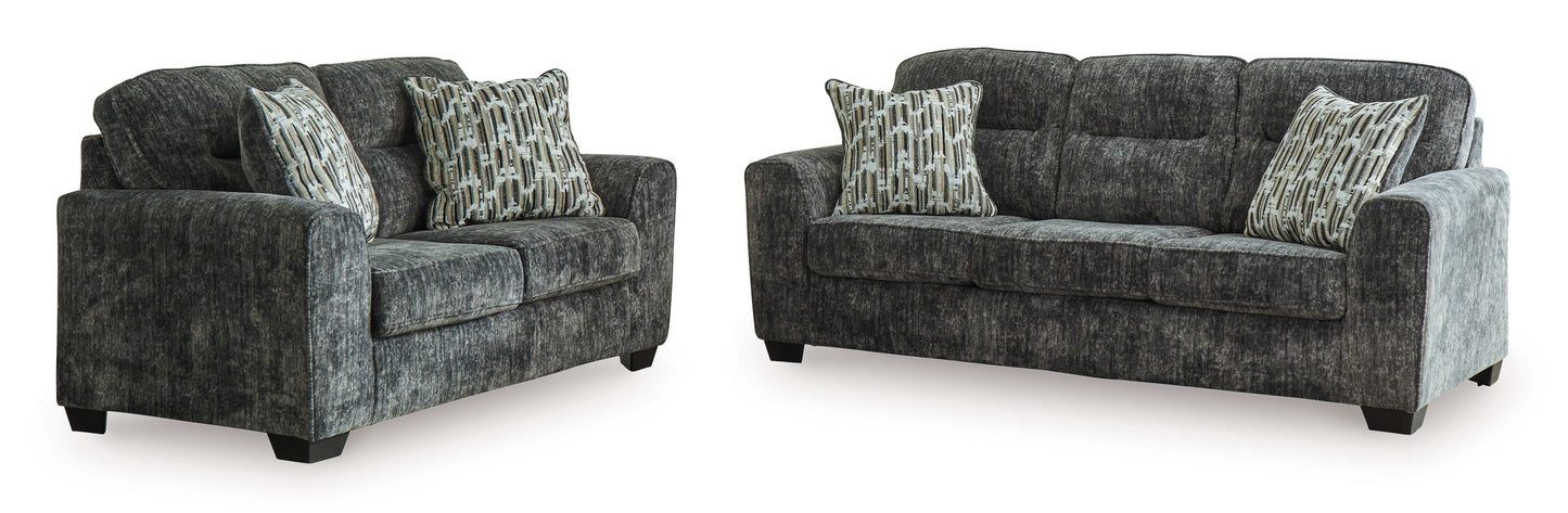 Lonoke Gunmetal Living Room Set / 2pc