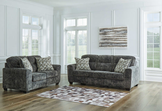 Lonoke Gunmetal Living Room Set / 2pc