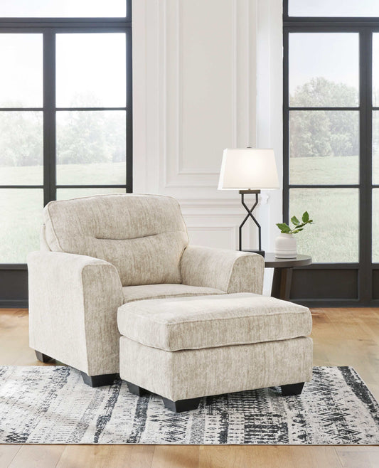 Lonoke Parchment Oversized Chair & Ottoman