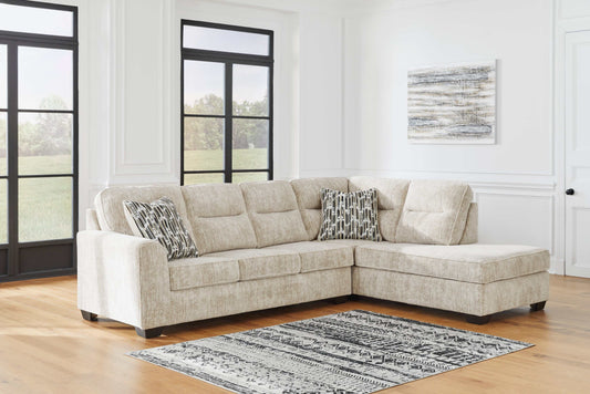 Lonoke Parchment 2pc RAF Chaise Sectional